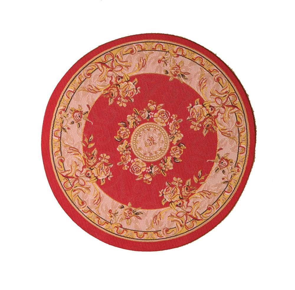 Rich Red Circular Rug 150mm for 12th Scale Dolls House