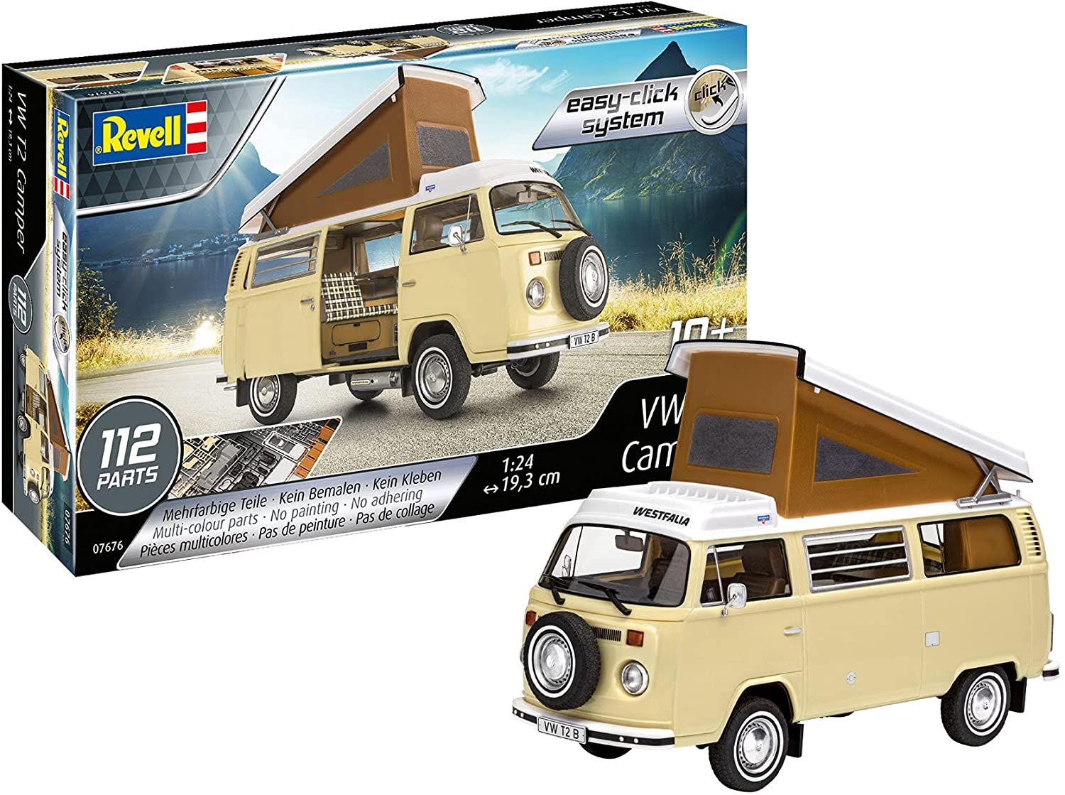 Revell 1/24 Scale Volkswagen T2 Camper Easy-Click Model Kit