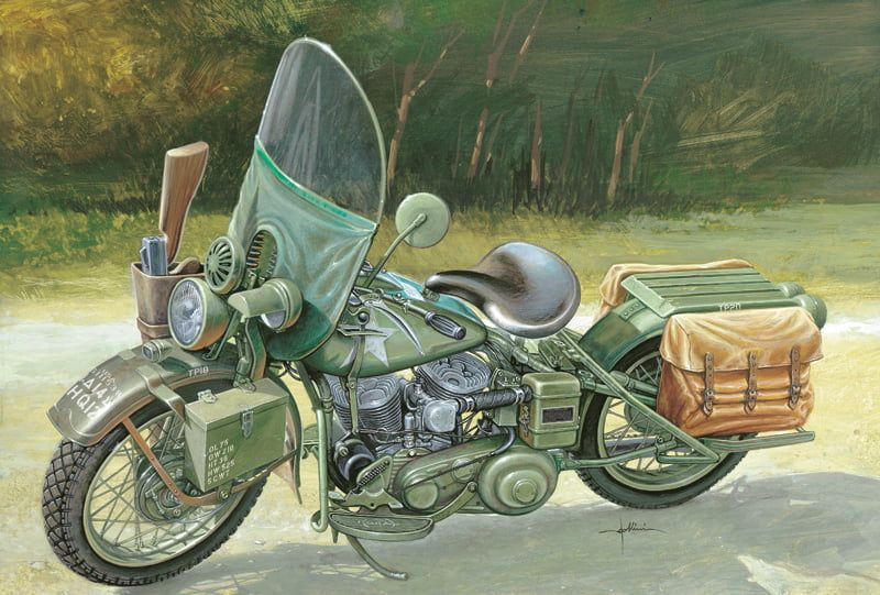 Italeri 1/9 Scale Harley Davidson WLA 750 US Army WWII Model Kit