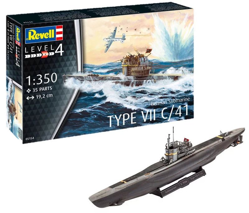 Revell 1/350 Scale German Submarine Type VII C/41 Model Kit