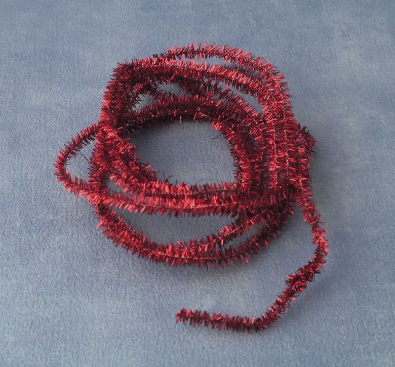 Red Christmas Tinsel for 12th Scale Dolls House
