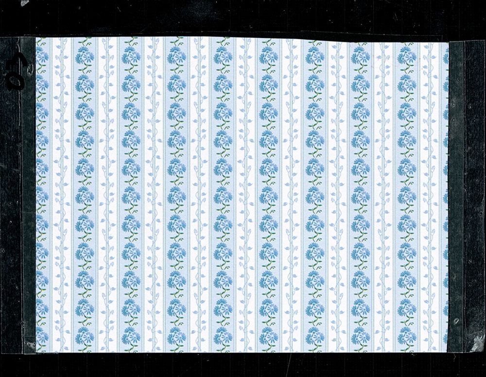 Blue Aster and Ivy Wallpaper for 12th Scale Dolls House