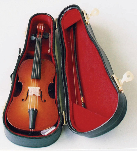 Double Bass in Black Case for 12th Scale Dolls House