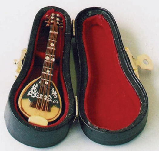 Mandolin with Luxury Black Case for 12th Scale Dolls House