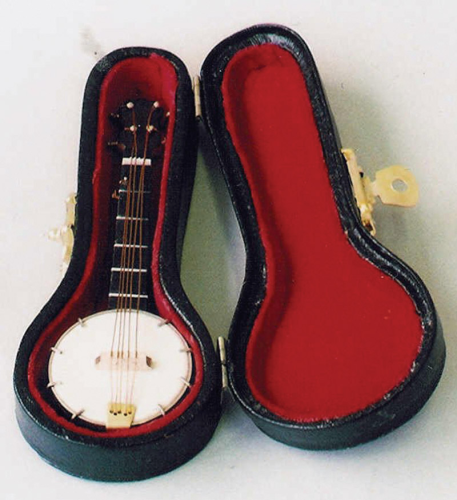 Banjo in Black Case for 12th Scale Dolls House