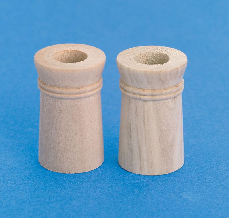 Wooden Chimney Pots 2 pieces for 12th Scale Dolls House