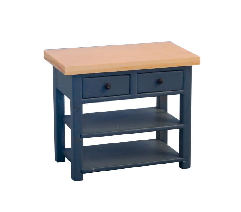Shaker Style Blue Pine Butchers Block for 12th Scale Dolls House