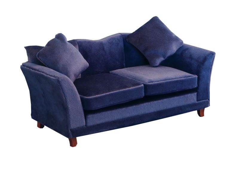 Royal Blue Modern Sofa for 12th Scale Dolls House