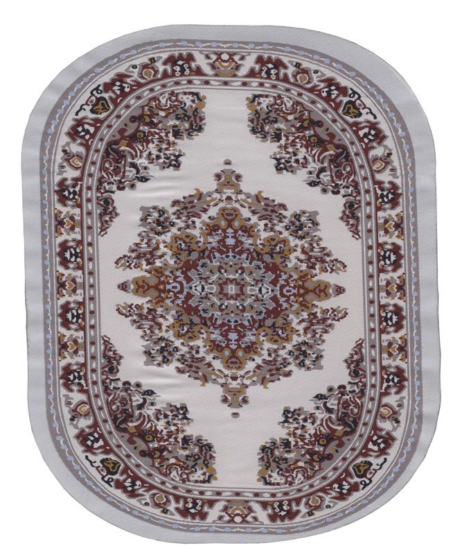Cream Large Oval Carpet for 12th Scale Dolls House