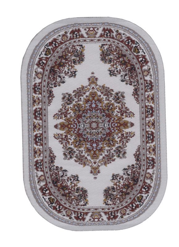 Cream Small Oval Carpet for 12th Scale Dolls House