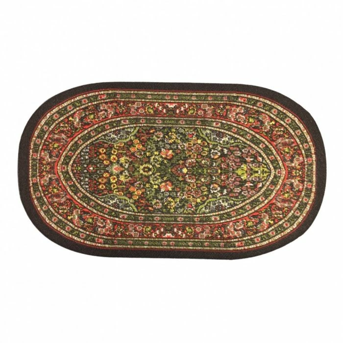Red Small Oval Carpet for 12th Scale Dolls House