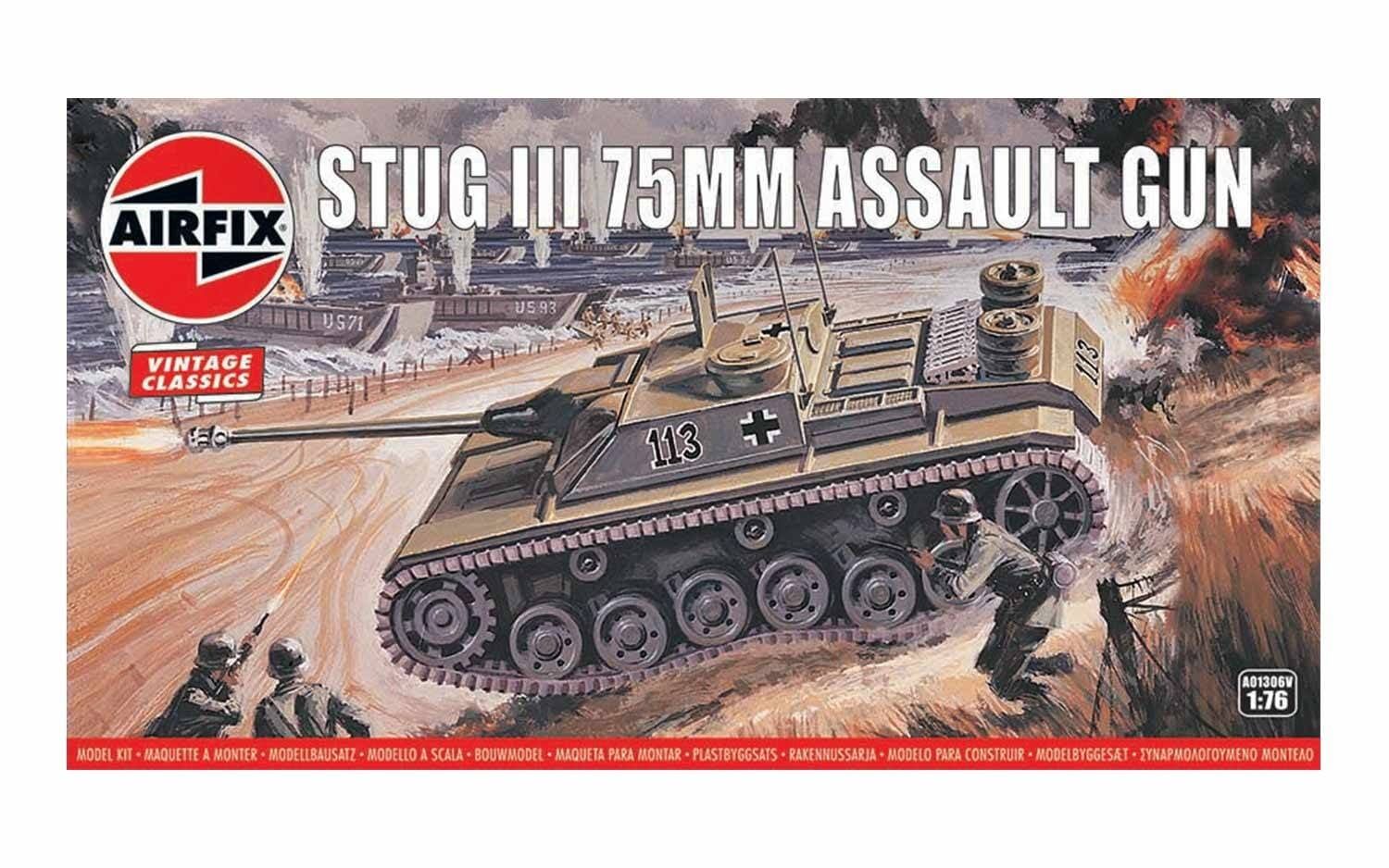 Airfix 1/76 Scale Stug III 75mm Assault Gun Model Kit