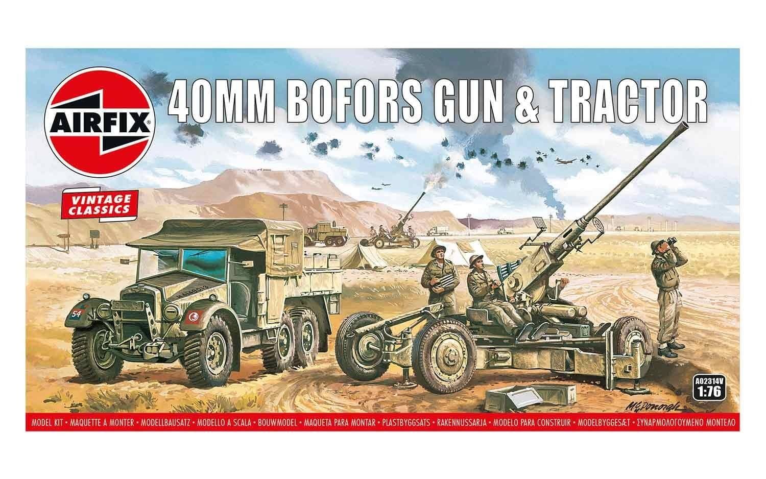 Airfix 1/76 Scale Bofors Gun & Tractor Model Kit