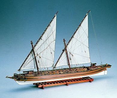 Amati Arrow American Gunboat 1:55 Scale 44cm Length Model Wood Boat Complete Kit
