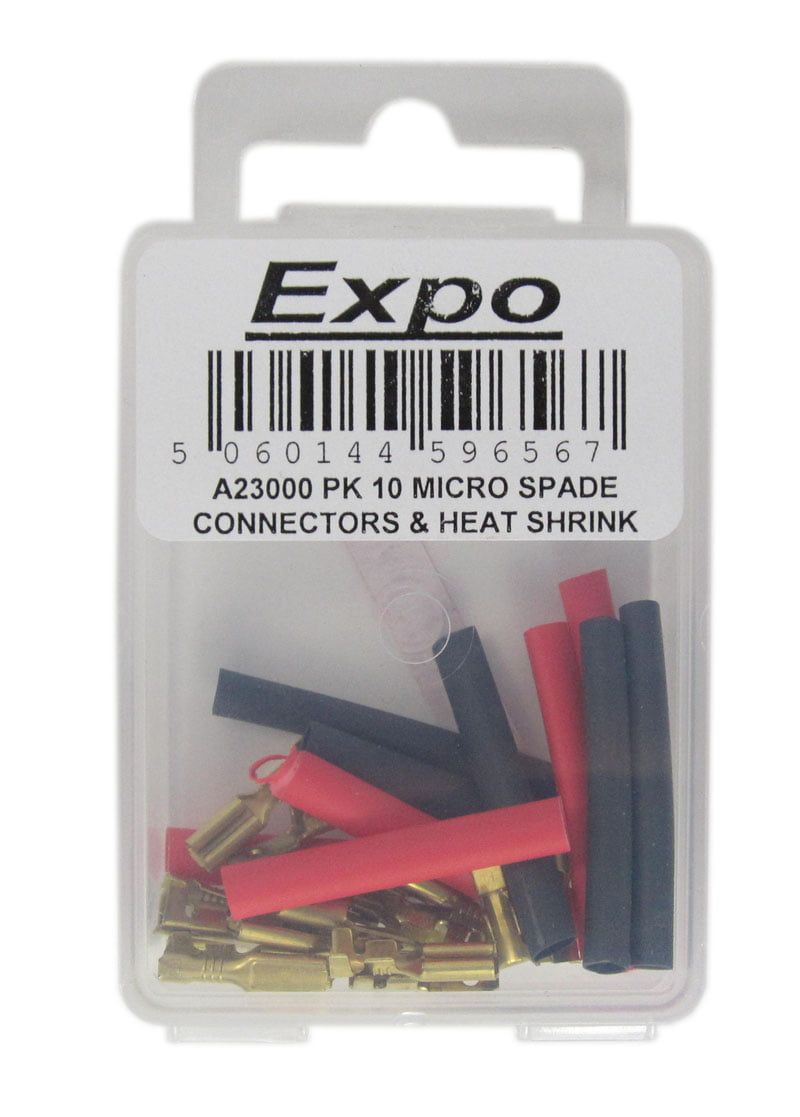 Expo Micro spade connectors 10 male and 10 Female