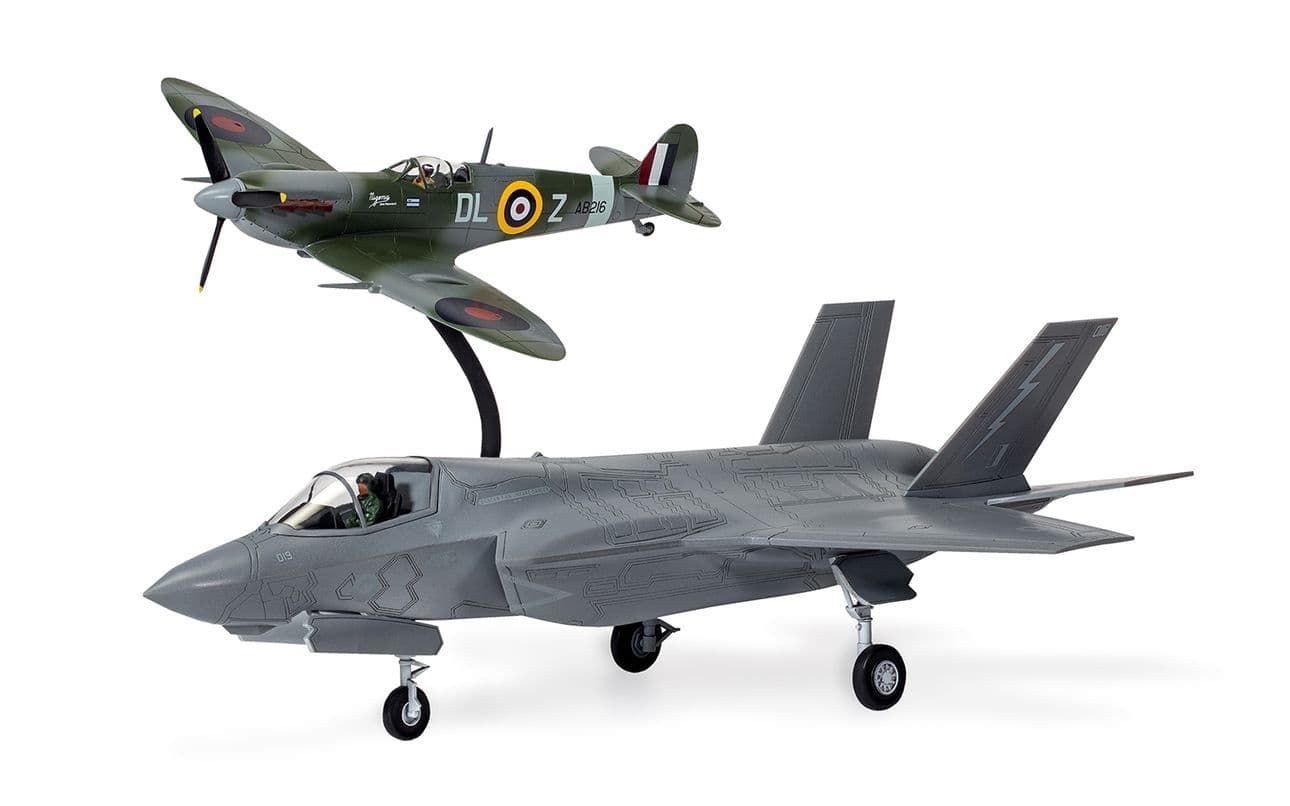 Airfix 1/72 Scale Supermarine Spitfire & F-35B Lightning II 'Then and Now' Gift Set Model Kit