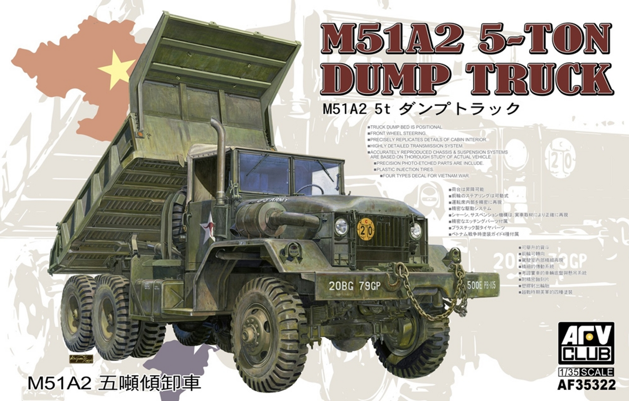 AFV Club 1/35 Scale M51A2 5-Ton Dump Truck Model Kit