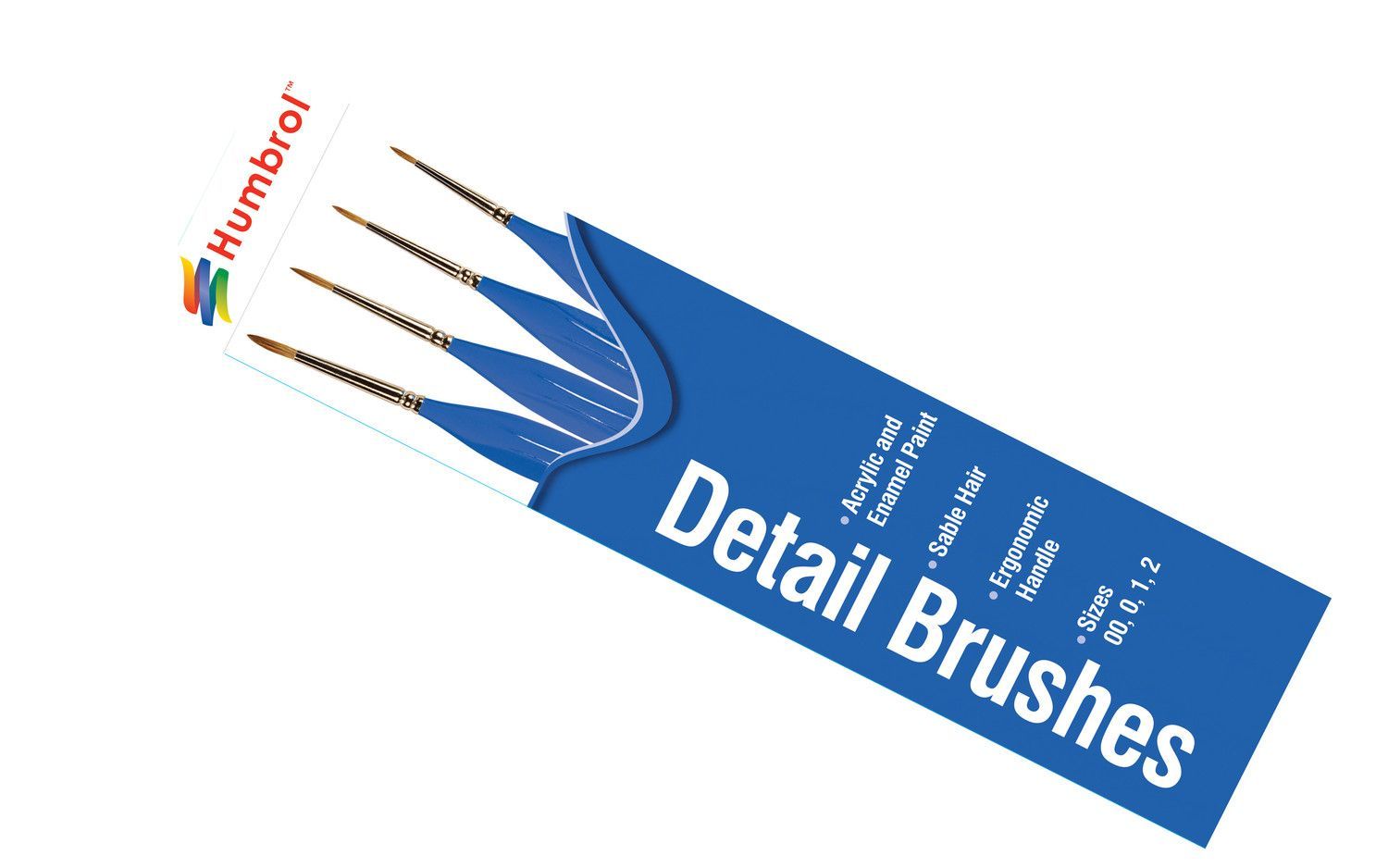 Humbrol Detail Brush Pack Sizes 00,0,1,2