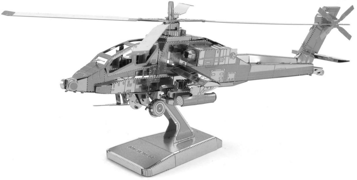 Metal Earth AH-64 Apache Helicopter 3D Metal Model Kit