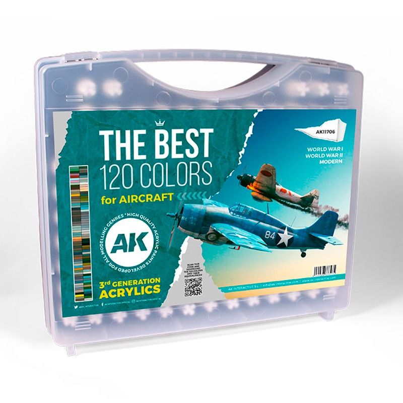 AK Interactive The Best 120 Colours for Aircraft Paint Set