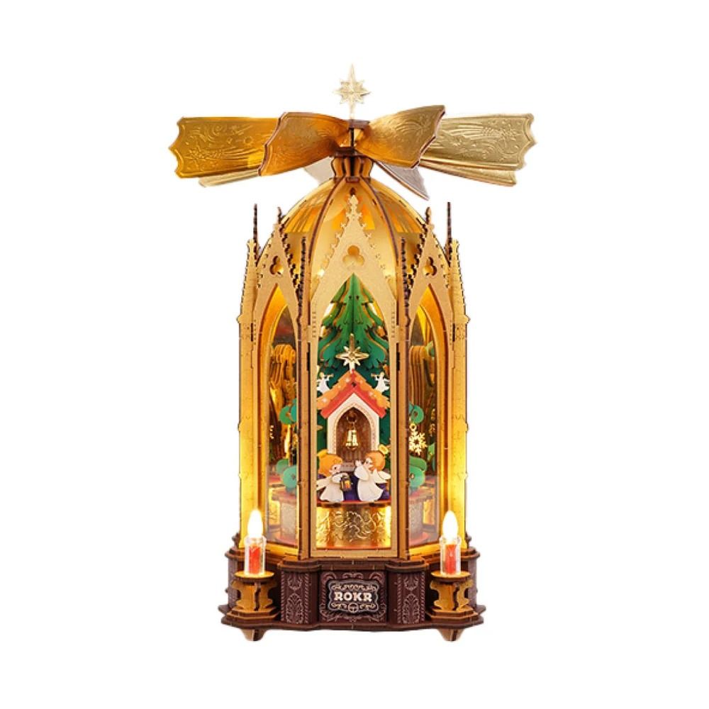 ROKR Blessed Christmas Pyramid Music Box Wooden Model Kit