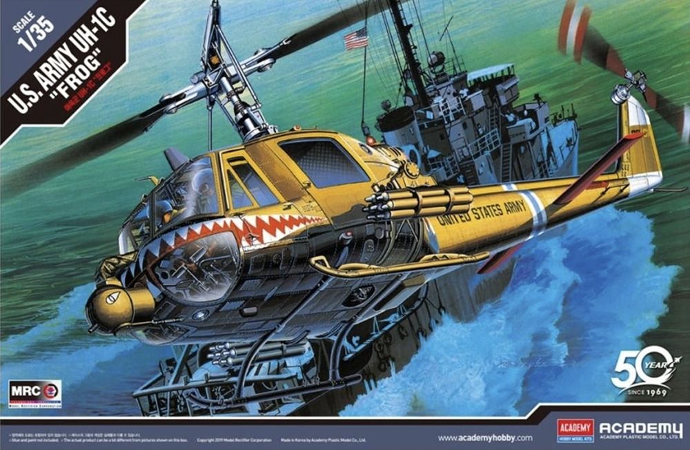 Academy 1/35 Scale US Army UH-1C Frog (Huey) Plastic Model Kit
