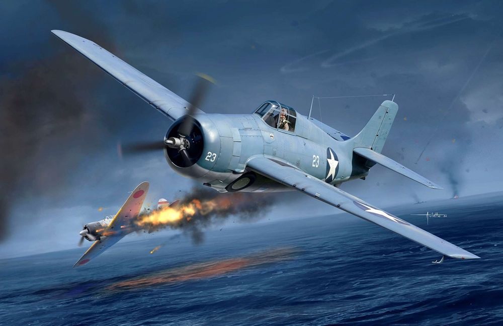 Academy 1/48 Scale US Navy F4F-4 Wildcat Battle of Midway Fighter Model Kit