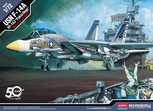 Academy 1/72 Scale USN F-14A Tomcat VF-143 Pukin' Dogs Model Kit
