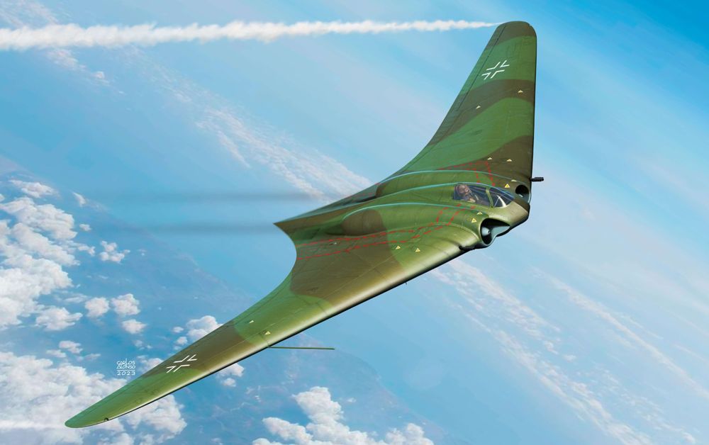Academy 1/72 Scale German WWII Horten Ho 229 "Wunderwaffe" Flying Wing Model Kit
