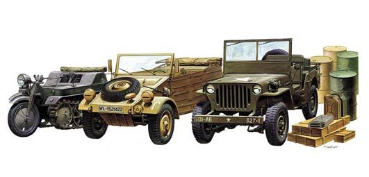 Academy 1/72 Scale WWII Ground Vehicle Set Model Kit