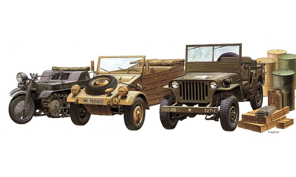 Academy 1/72 Scale WWII Ground Vehicle Set Model Kit