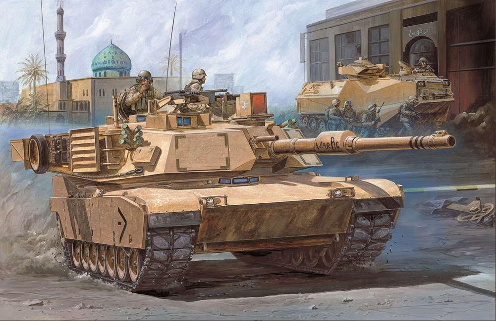 Academy 1/72 Scale USMC M1A1 Abrams Tank Model Kit
