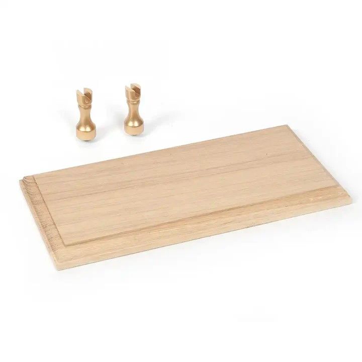 OcCre Solid Oak Baseboard and Brass Supports