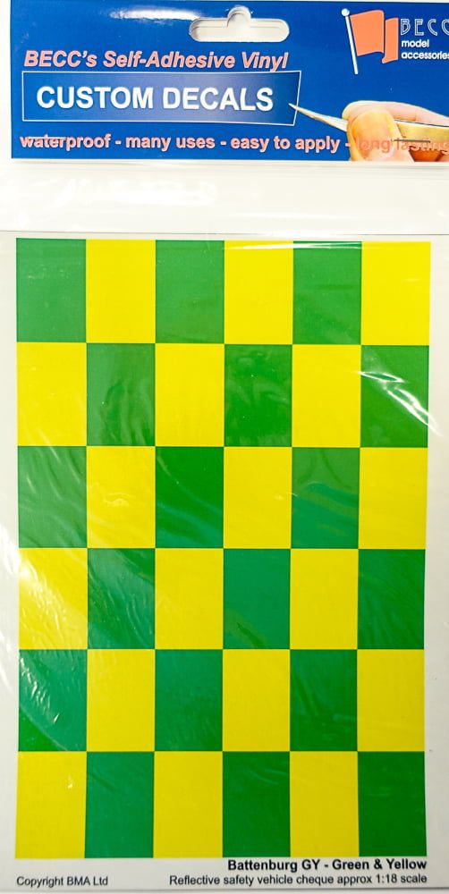 Green & Yellow Reflective Battenburg Decals
