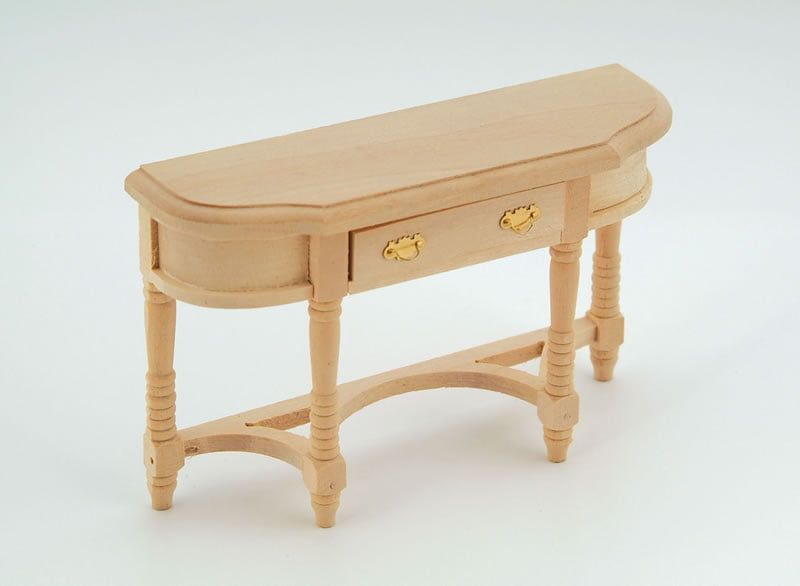 Bare Wood Hall Table with Drawer for 12th Scale Dolls House