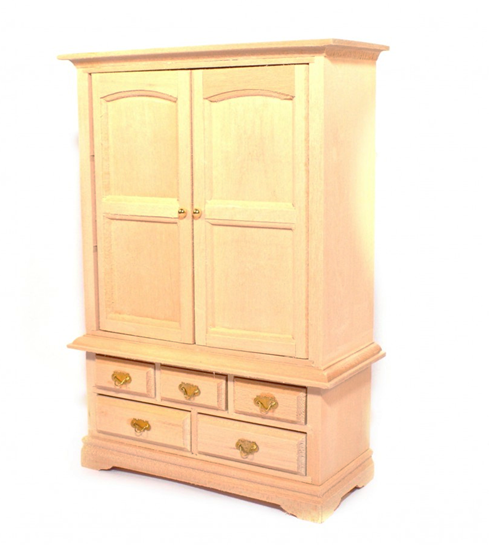 Bare Wood Blanket Cupboard for 12th Scale Dolls House