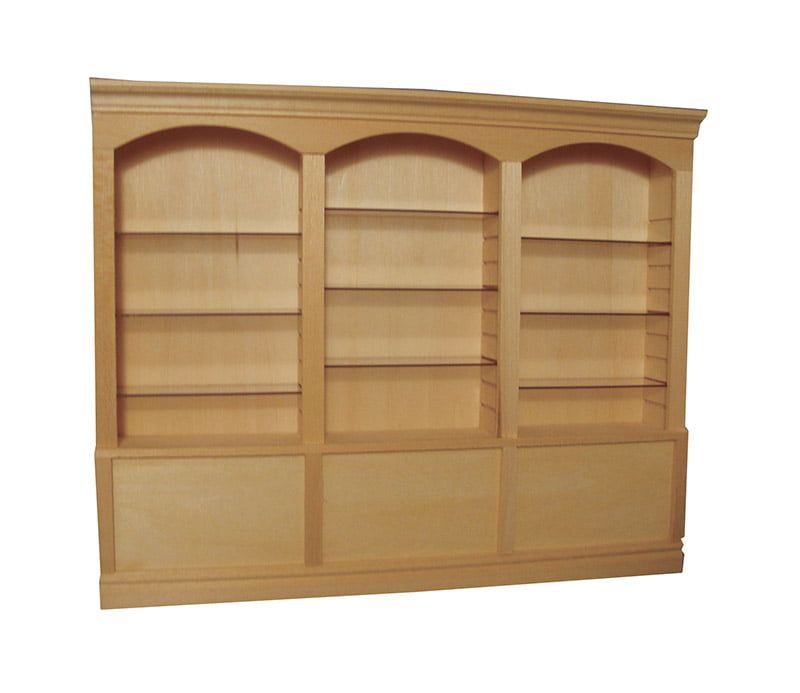 Bare Wood Deluxe Triple Shelves for 12th Scale Dolls House