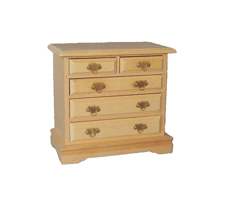 Bare Wood Fancy Chest of Drawers for 12th Scale Dolls House