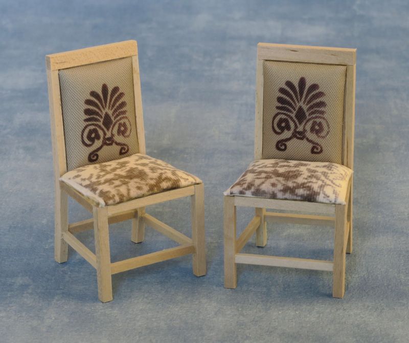 Barewood Cushioned Dining Chairs for 12th Scale Dolls House