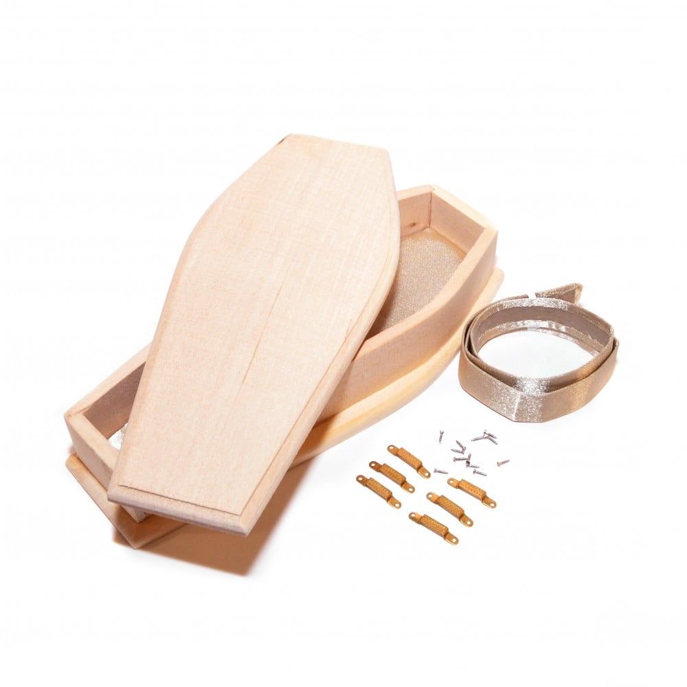 Bare Wood Coffin for 12th Scale Dolls House