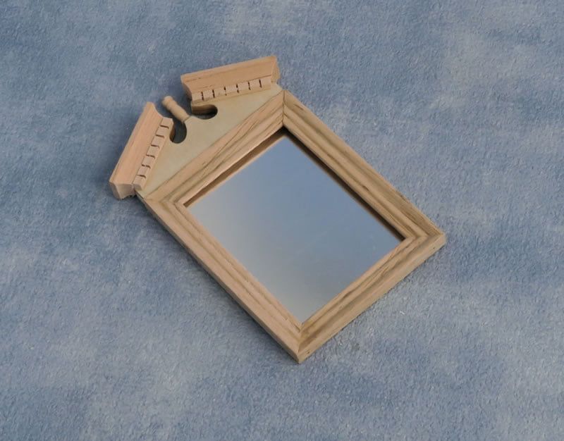 Barewood Pediment Top Mirror for 12th Scale Dolls House