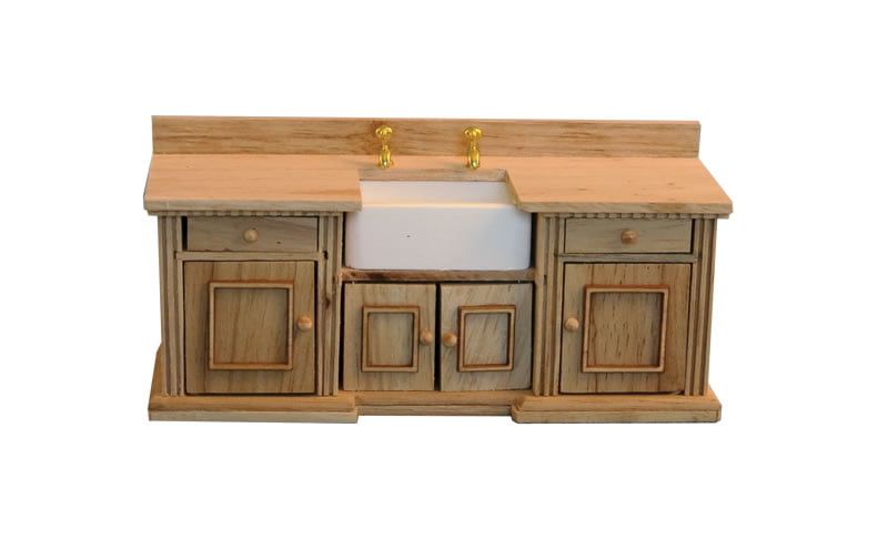 Bare Wood Smallbone sink unit for 12th Scale Dolls House