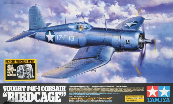 Tamiya 1/32 Scale Vought F4U-1 Corsair Birdcage US Marine Corp Model Kit