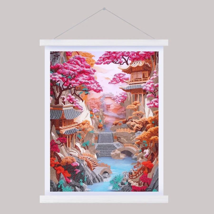 Craft Buddy "Cherry Blossom" Crystal Art Scroll Kit