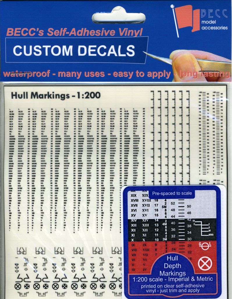 Hull Depth Markings 1/200 Scale - Imperial and Metric