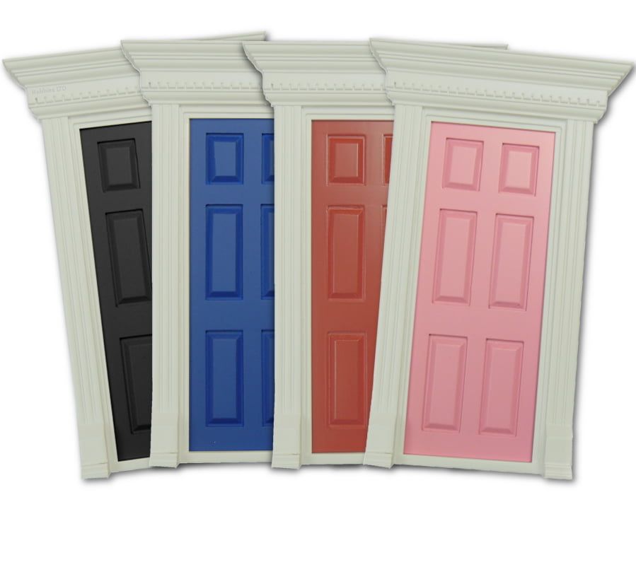 Painted Dentil Trim Wooden Door for 12th Scale Dolls House