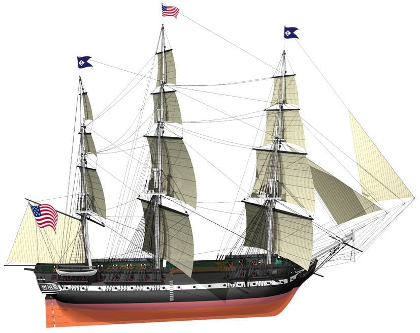 Billing Boats 1/100 Scale USS Constitution Wooden Model Kit