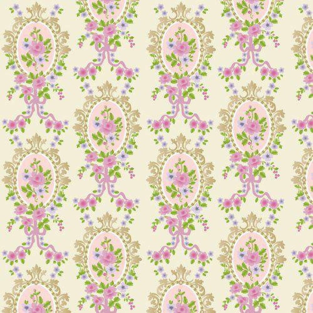 Cream Victorian Cameo Wallpaper 430 x 600mm for 12th Scale Dolls House