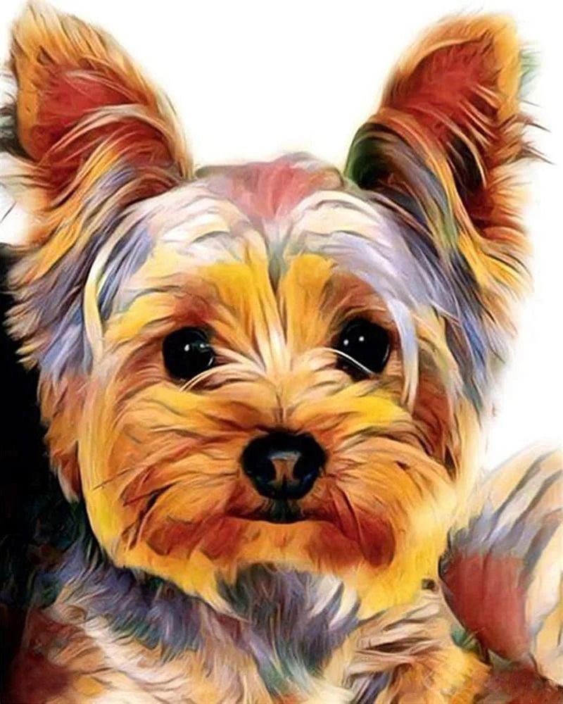Figured'Art Yorkshire Terrier Printed Cross Stitch Kit