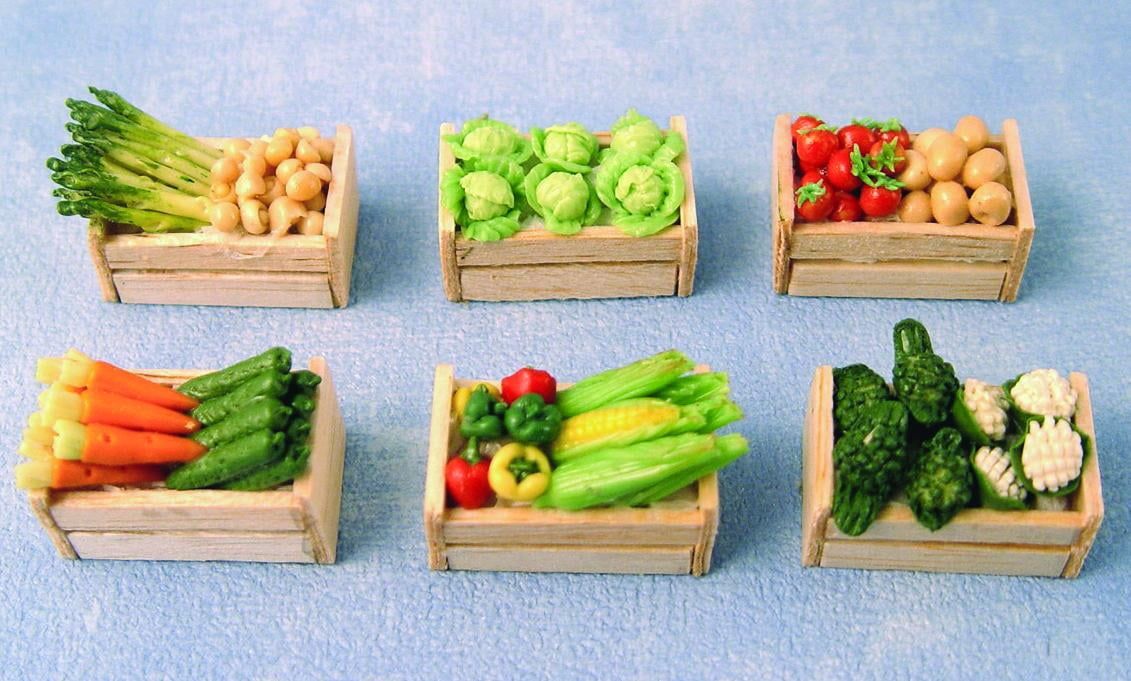 Vegetable Crates x 6 for 12th Scale Dolls House